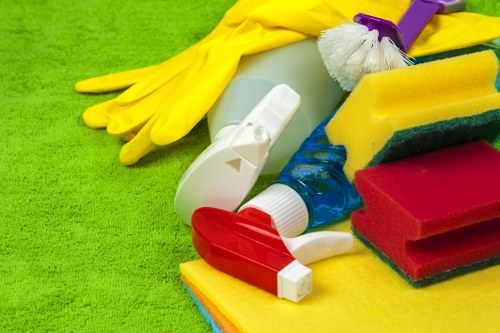Removing dust and stains from a hallway rug in N7