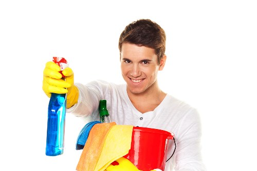 Local cleaning team handling a move out clean in a North London N7 apartment building